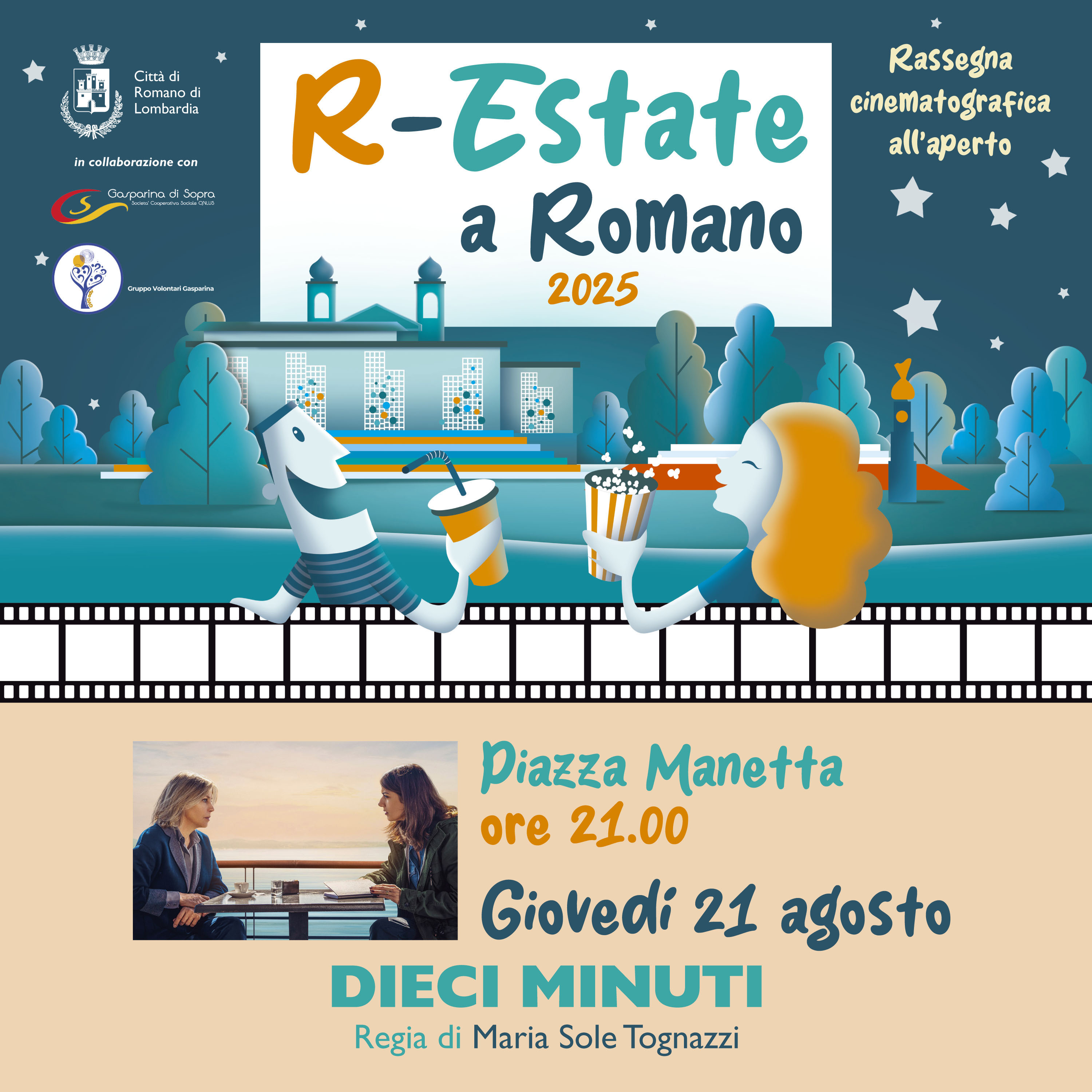 Giovedì 21 agosto alle ore 21.00 in piazza Manetta primo appuntamento della rassegna cinematografica all'aperto
