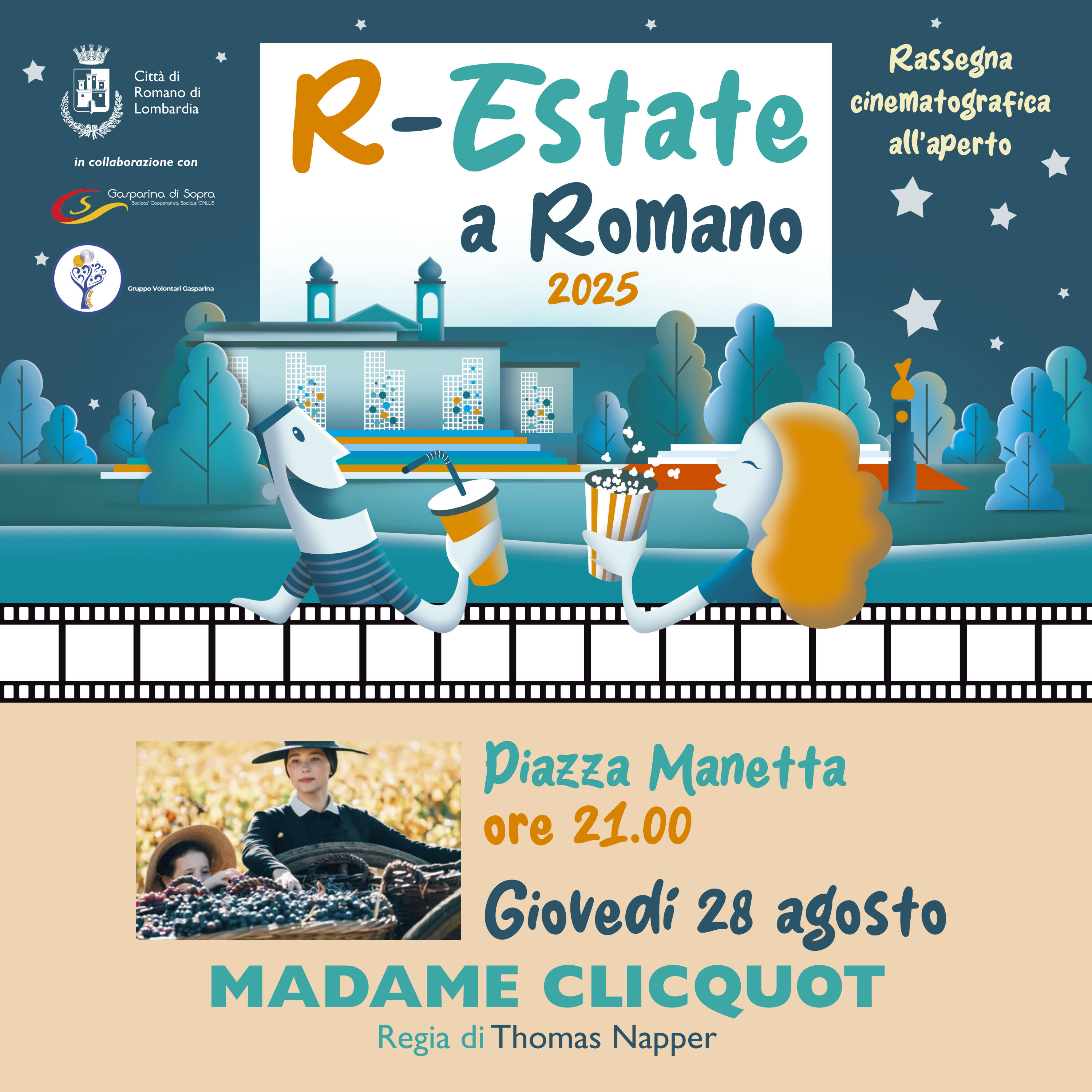Giovedì 28 agosto alle ore 21.00 in piazza Manetta secondo appuntamento della rassegna cinematografica all'aperto