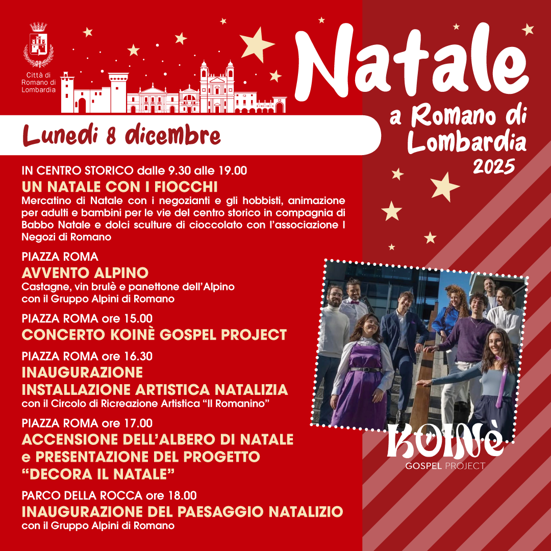 Lunedì 8 dicembre 2025 