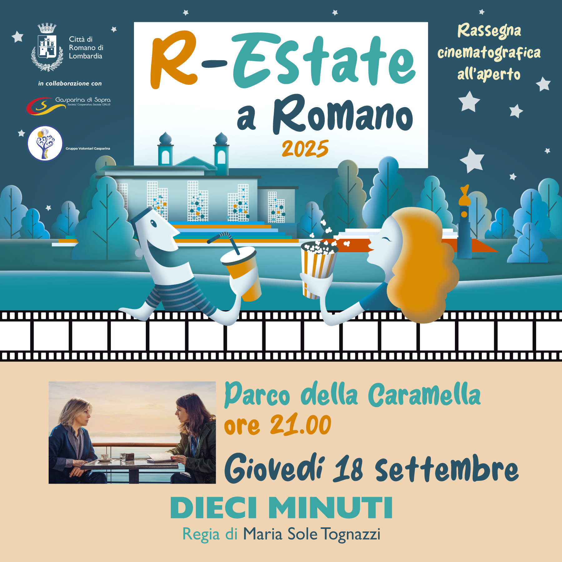 Giovedì 18 settembre alle ore 21.00 al parco della Caramella appuntamento con la rassegna cinematografica all'aperto
