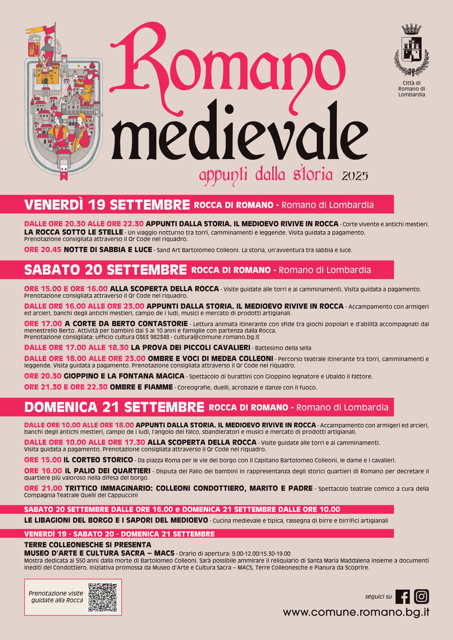 Il programma di Romano Medievale 2025