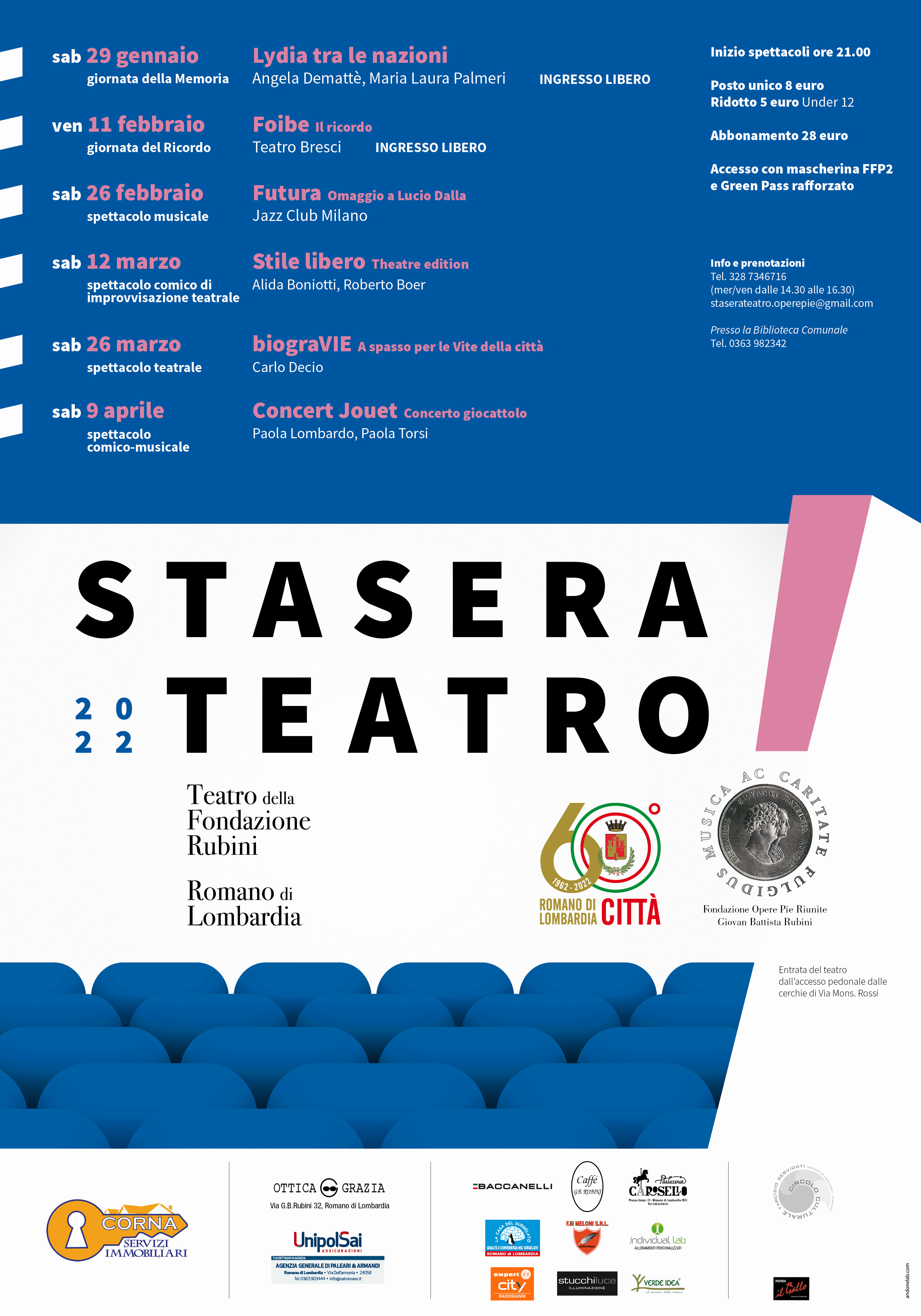 Nonostante le difficoltà, la rassegna Stasera Teatro ritorna anche quest’anno e lo fa presentando sei proposte teatrali.